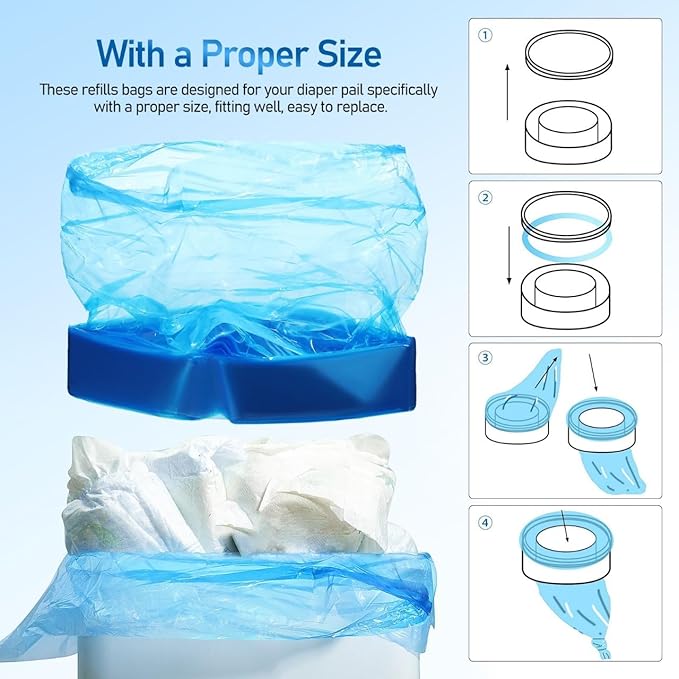 9 Piece Diaper Pail Refill Bags